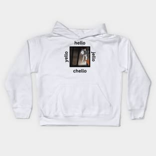 Husky Dog Yello Hello Chello Jello Kids Hoodie